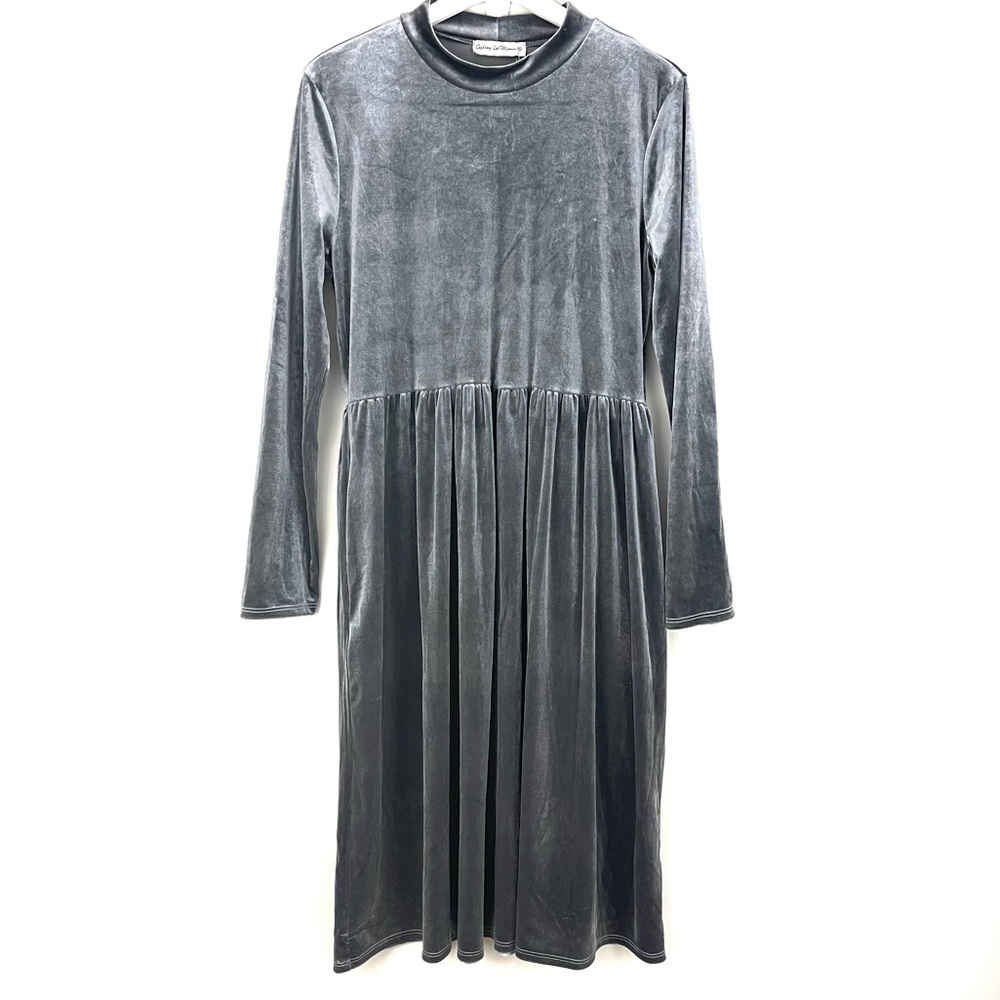 NEW Ashley LeMieux Long Sleeve Velvet Midi Dress